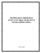 Hướng dẫn trình bày luận văn thạc sĩ quản lý hành chính công