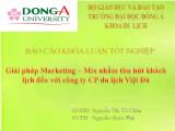 Khóa luận Giải pháp Marketing - Mix nhằm thu hút khách du lịch đến với công ty cổ phần du lịch Việt Đà