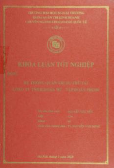 Khóa luận Hệ thống quản trị dự trữ tại công ty TNHH Hoàn Mỹ - Tập đoàn Prime