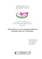 Luận văn Ảnh hưởng của các loại kích thích tố đơn đến sinh sản cá Rô Đồng