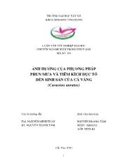 Luận văn Ảnh hưởng của phương pháp phun mưa và tiêm kích dục tố đến sinh sản của cá vàng (carassius auratus)