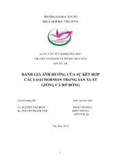 Luận văn Đánh giá ảnh hưởng của sự kết hợp các loại hormon trong sản xuất giống cá Rô Đồng