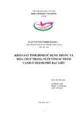 Luận văn Khảo sát tình hình sử dụng thuốc và hóa chất trong nuôi tôm sú thâm canh ở thành phố Bạc Liêu