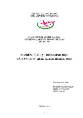 Luận văn Nghiên cứu đặc điểm sinh học cá Nanh heo (Botia modesta Bleeker, 1865)