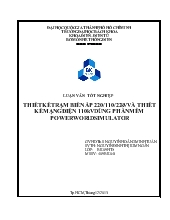 Luận văn THIẾT KẾ TRẠM BIẾN ÁP 220/110/22kV VÀ THIẾT KẾ MẠNG ĐIỆN 110kV DÙNG PHẦN MỀM POWERWORLD SIMULATOR