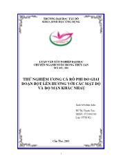 Luận văn Thử nghiệm ương cá Rô phi đỏ giai đoạn bột lên hương với các mật độ và độ mặn khác nhau