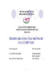 Luận văn Tìm hiểu khả năng tăng trưởng bù của cá trê vàng