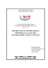 Luận văn Tìm hiểu một số chỉ tiêu sinh lý, sinh thái của cá Sặc Rằn giai đoạn phôi, cá bột, cá hương