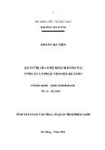 Luận văn Tóm tắt Quản trị quan hệ khách hàng tại công ty cổ phần VINATEX Đà Nẵng