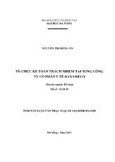 Luận văn Tóm tắt Tổ chức kế toán trách nhiệm tại tổng công ty cổ phần y tế DANAMECO