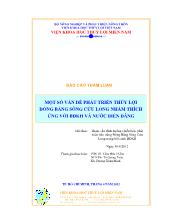 Một số vấn đề phát triển thủy lợi đồng bằng sông Cửu Long nhằm thích ứng với biến đổi khí hậu và nước biển dâng