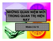 Những quan niệm mới trong quản trị hiện nay