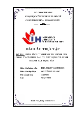 Phân tích tình hình tài chính của công ty cổ phần đầu tư xây dựng và kinh doanh bất động sản