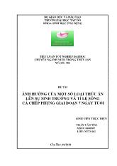 Tiểu luận Ảnh hưởng của một số loại thức ăn lên sự sinh trưởng và tỉ lệ sống cá chép phụng giai đoạn 7 ngày tuổi