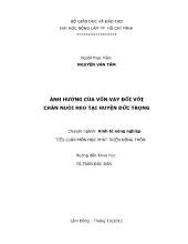 Tiểu luận Ảnh hưởng của vốn vay đối với chăn nuôi heo tại huyện Đức Trọng