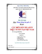 Tiểu luận Các diễn đàn mua bán trực tuyến tại Việt Nam