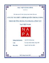 Tiểu luận Cơ cấu tổ chức chính quyền trung ương theo hướng bộ đa ngành, đa lĩnh vực tại Việt Nam