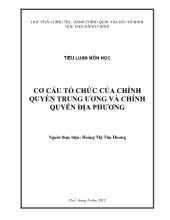 Tiểu luận Cơ cấu tổ chức của chính quyền trung ương và chính quyền địa phương