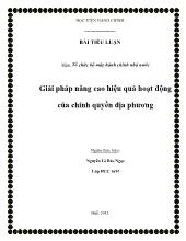 Tiểu luận Giải pháp nâng cao hiệu quả hoạt động của chính quyền địa phương