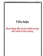 Tiểu luận Hoạt động đầu tư bảo hiểm trong nền kinh tế thị trường