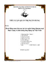 Tiểu luận Hoạt động mua bán nợ tại các ngân hàng thương mại thực trạng và khả năng ứng dụng tại Việt Nam