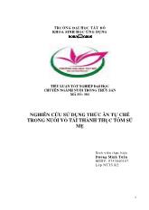 Tiểu luận Nghiên cứu sử dụng thức ăn tự chế trong chăn nuôi vỗ tái thành thục tôm sú mẹ