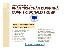 Tiểu luận Phân tích chân dung nhà quản trị Donald Trump