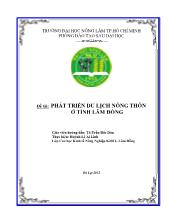 Tiểu luận Phát triển du lịch nông thôn ở tỉnh Lâm Đồng