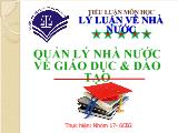Tiểu luận Quản lý nhà nước về giáo dục và đào tạo