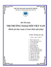 Tiểu luận Thị trường ngoại hối Việt Nam (Đánh giá thực trạng và hoàn thiện giải pháp)