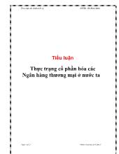 Tiểu luận Thực trạng cổ phần hóa các Ngân hàng thương mại ở nước ta