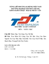Tiểu luận Tìm Hiểu Về Công Tác Xã Hội Của Các Ban Ngành Và Các Nhà Hảo Tâm Đối Với Các Trẻ Ở Mái Ấm Bách Hoa Trang(Tỉnh Tây Ninh)