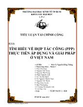Tiểu luận Tìm hiểu về hợp tác công (ppp) thực tiễn áp dụng và giải pháp ở Việt Nam