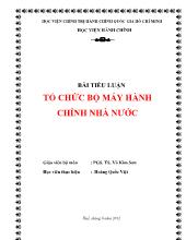 Tiểu luận Tổ chức bộ máy hành chính nhà nước