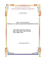 Tiểu luận Tổ chức bộ máy hành chính Nhà nước
