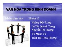 Văn hóa trong kinh doanh