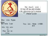 Ví dụ về ba bộ phận cấu thành quy phạm pháp luật