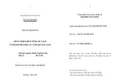 Luận văn Tóm tắt Phát triển bền vững du lịch ở Thành phố Hội An, tỉnh Quảng Nam