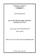 Luận văn Tóm tắt Quản trị thương hiệu trường Đại học Duy Tân
