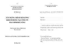 Luận văn Tóm tắt Xây dựng chỉ số hài lòng khách hàng tại công ty Bảo Minh - Đà Nẵng