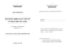 Luận văn Tóm tắt Xây dựng chiến lược công ty cổ phần nhựa Đà Nẵng