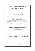 Tóm tắt luận văn Phát triển dịch vụ vận tải hành khách đường bộ tại địa bàn tỉnh Quảng Nam