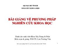 Bài giảng về phương pháp nghiên cứu khoa học