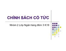 Chính sách cổ tức