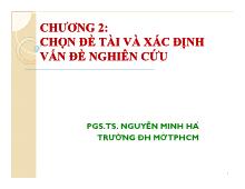 Chọn đề tài và xác định vấn đề nghiên cứu