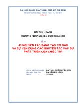 Đề tài 40 nguyên tắc sáng tạo cơ bản và sự vận dụng các nguyên tắc vào sự phát triển của chiếc Tivi