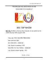 Đề tài Ái định vị thương hiệu Vinacafe với sản phẩm mới là: “ café rang xay 100% nguyên chất”