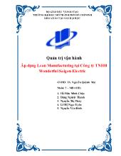 Đề tài Áp dụng Lean Manufacturing tại Công ty TNHH Wonderful Saigon Electric