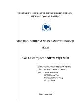 Đề tài Bảo lãnh tại các ngân hàng thương mại Việt Nam