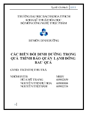 Đề tài CÁC BIẾN ĐỔI DINH DƯỠNG TRONG QUÁ TRÌNH BẢO QUẢN LẠNH ĐÔNG RAU QUẢ